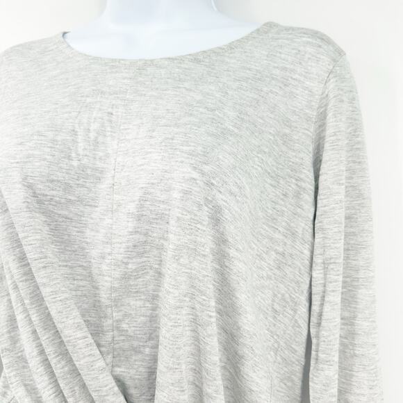 NWT J.Crew Womens Tie Front Crewneck Long Sleeve Tee Top Size S Heathered Gray - Picture 3 of 8